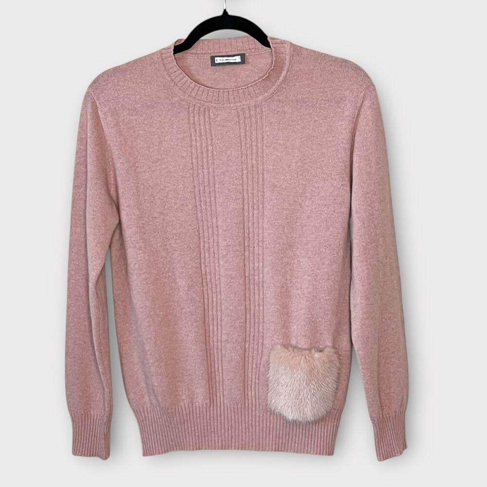 METAMORFOSI Italian Cashmere and Mink Sweater Blush Pink Size 4 (It. 40) luxury - Picture 2 of 7